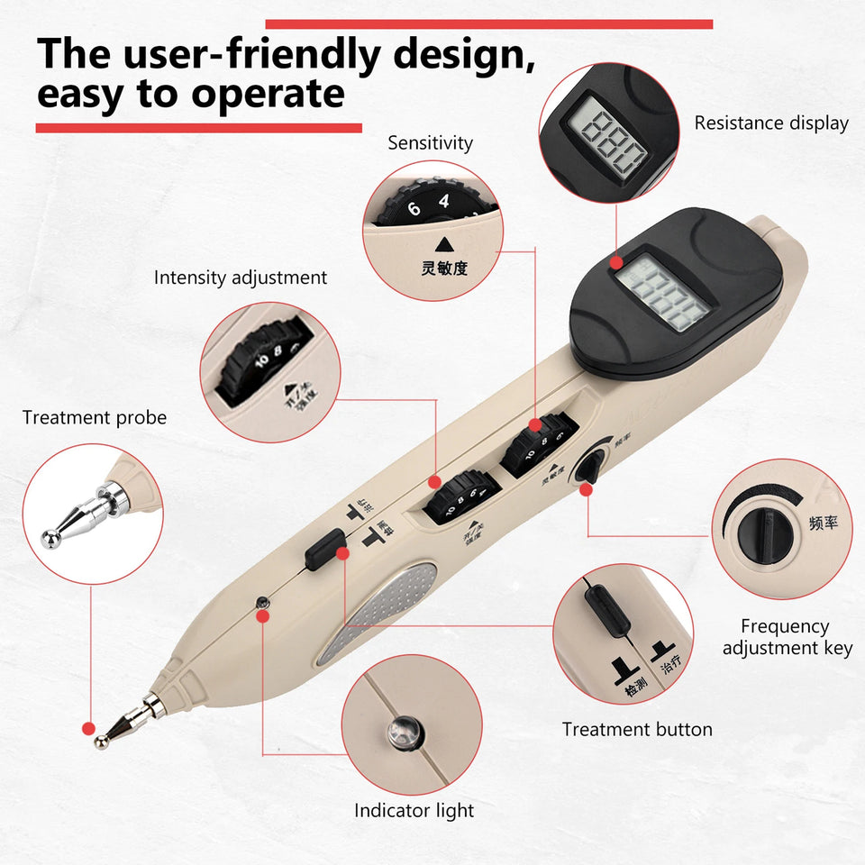 Electronic Acupuncture Pen Tens Point Detector Acupuntura Massage Pain Therapy Acupuncture Meridian Energy Pen Muscle Stimulator