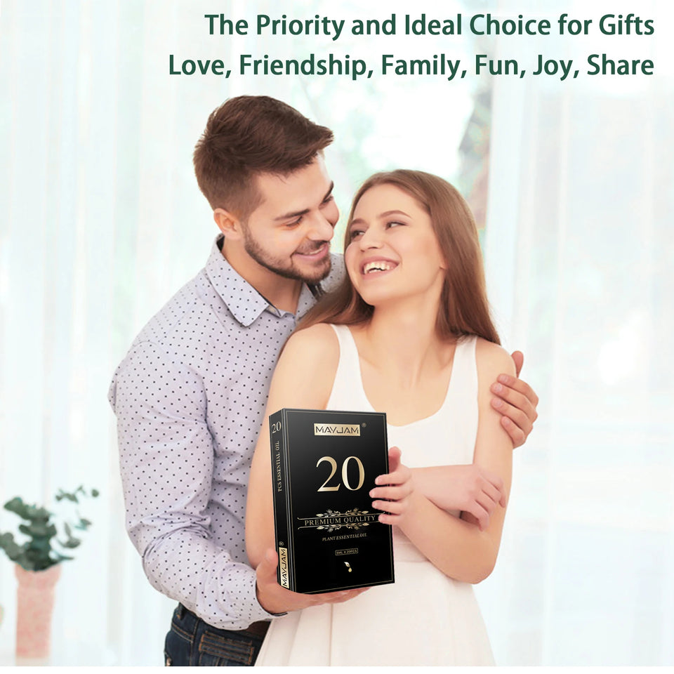 Optimized Product Name: MAYJAM 20-Piece Pure Natural Essential Oils Gift Set – Sandalwood, Lemongrass, Lavender, Bergamot, Eucalyptus, Rosemary & More