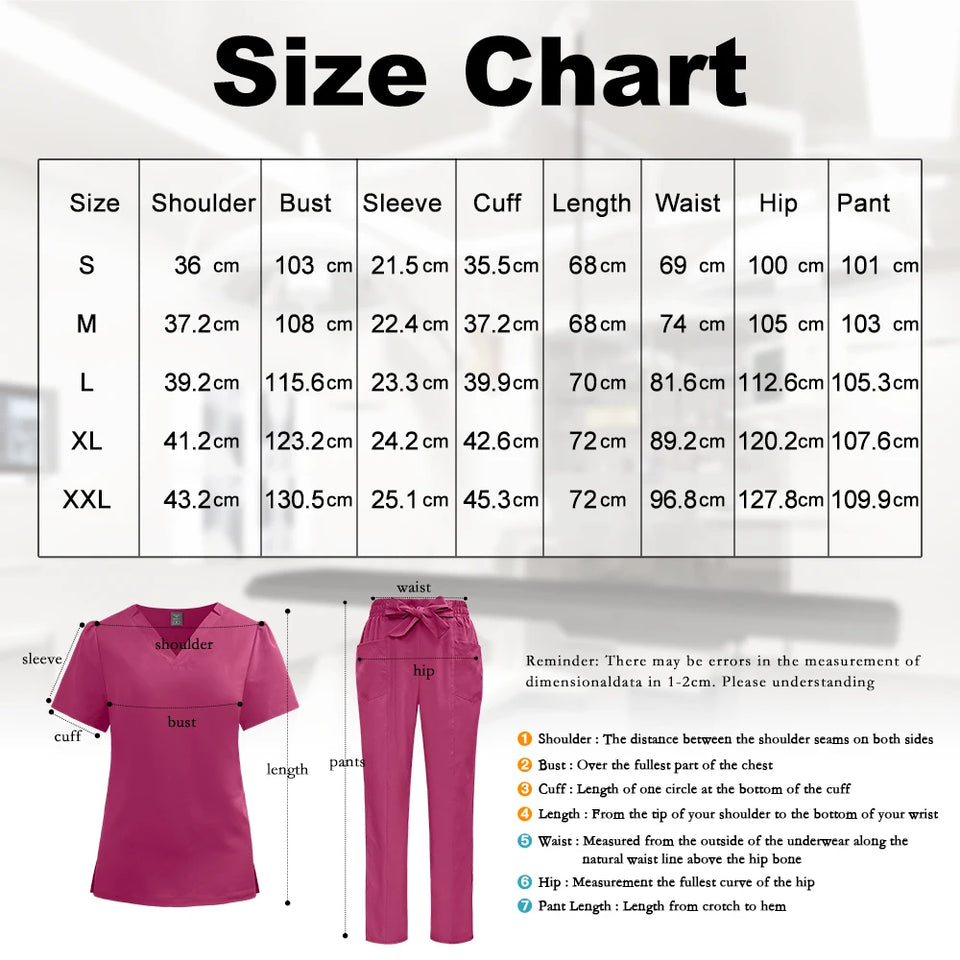 Women's Medical Scrub Set – Soft Nursing Uniform with Top & Pants for Hospital, Dental & Clinical Use