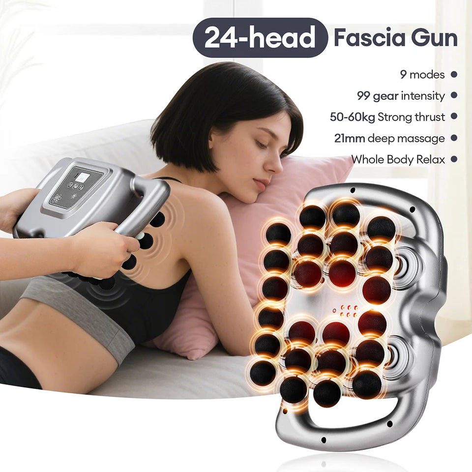 42-Head Fascia Massage Gun – High-Frequency Muscle Massager for Back, Neck, Shoulder & Waist Relief