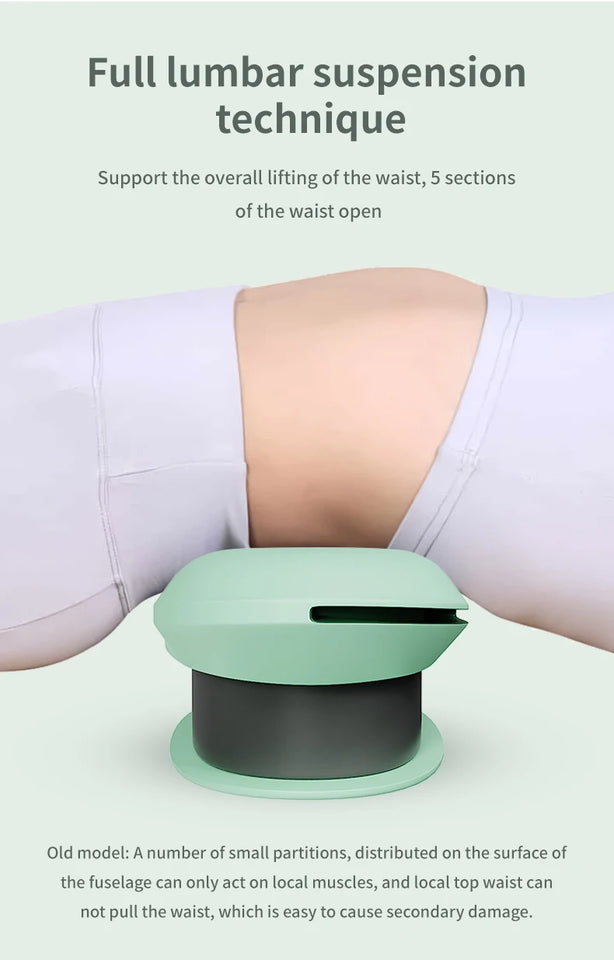 New Upgrade Air-Lip Stretch Low Frequency Thermal Vibration Waist Massage Heeling Spot Left and Right Swing + Up and Down Tracti