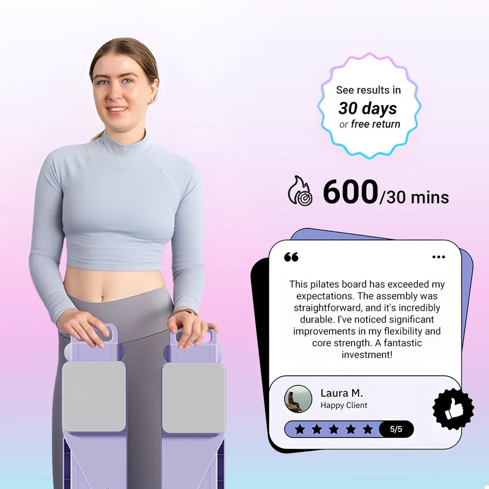 2-in-1 Abs & Ski Board – Portable Core and Leg Trainer Pilates Reformer for Home Gym