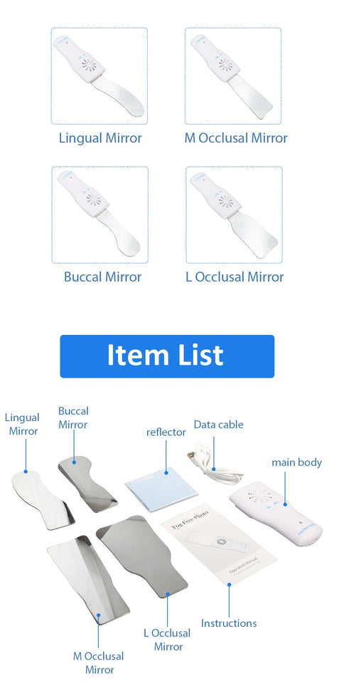 Dental Orthodontic LED Photo Mirror – Fog-Free Stainless Steel Oral Imaging Reflector