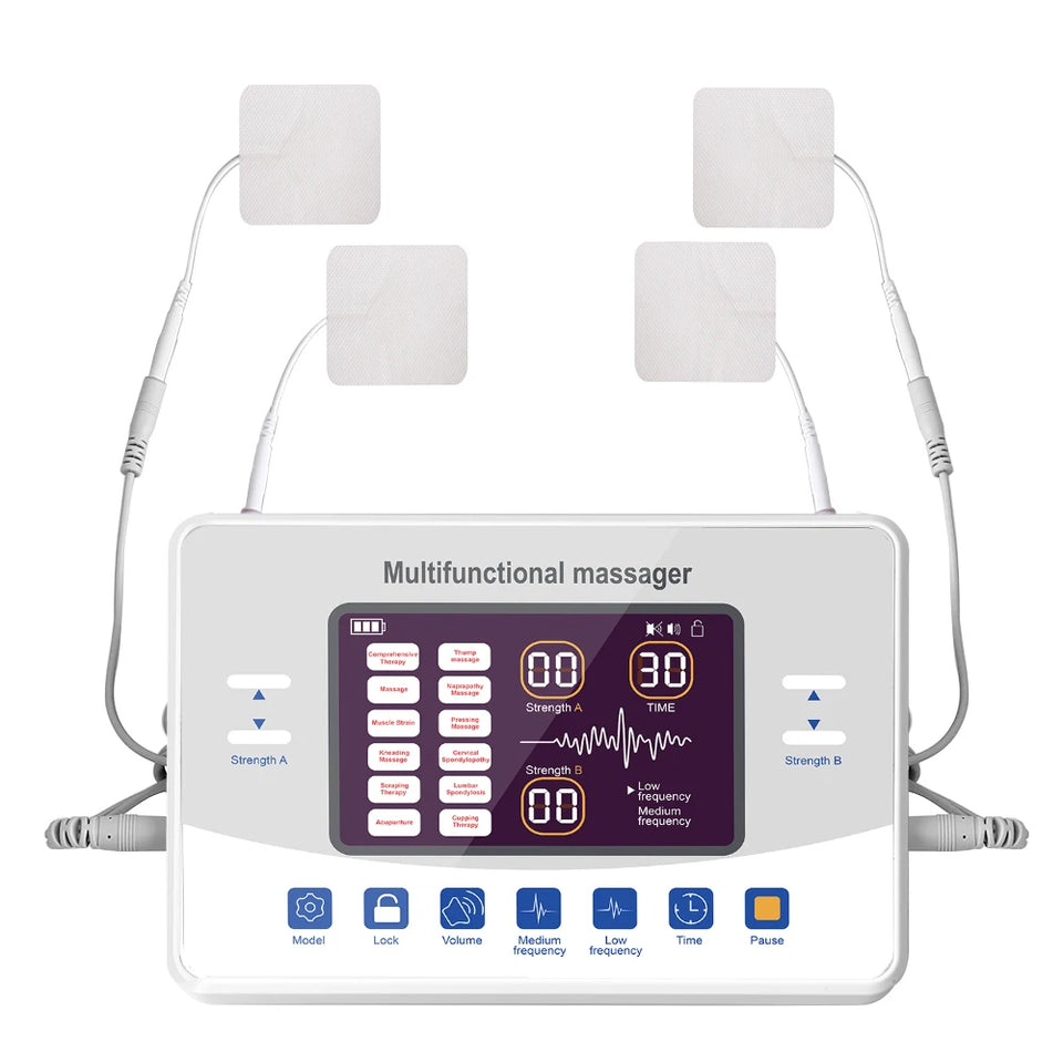 12-Mode TENS & EMS Muscle Stimulator – Electronic Pulse Massager Therapy Device