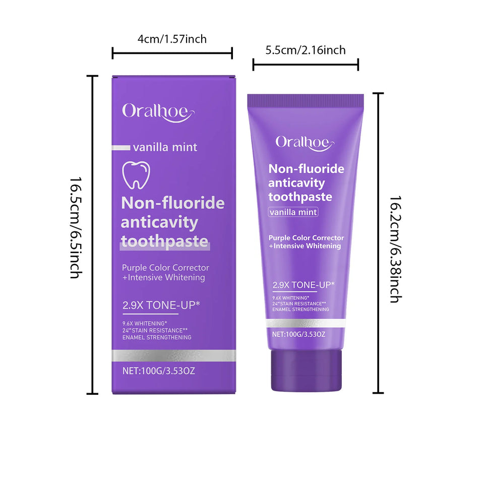 Teeth Restoration Mineral Powder – Purple Whitening Toothpaste for Stain Removal, Fresh Breath & Oral Care