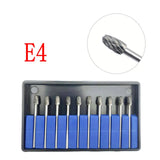 10PCS Assorted Tungsten Steel Dental Polisher Burs – 2.35MM Low-Speed Handpiece Drill Bits for Dental Lab