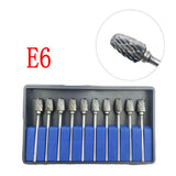 10PCS Assorted Tungsten Steel Dental Polisher Burs – 2.35MM Low-Speed Handpiece Drill Bits for Dental Lab