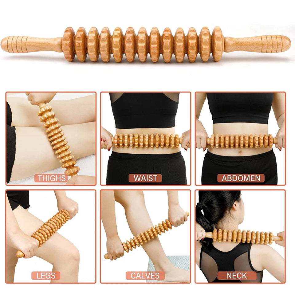 Wood Therapy Body Sculpting Tools – Lymphatic Drainage & Anti-Cellulite Massager Set