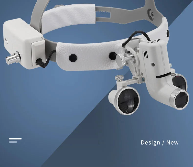Dental Surgical Loupes with LED Headlight – 2.5X/3.5X Binocular Magnifier with Adjustable 5W Lamp