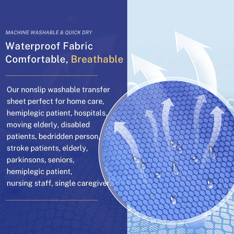 Lefeke Positioning Bed Pad with Reinforced Handles – Multipurpose Turning & Repositioning Sheet for Elderly Patients