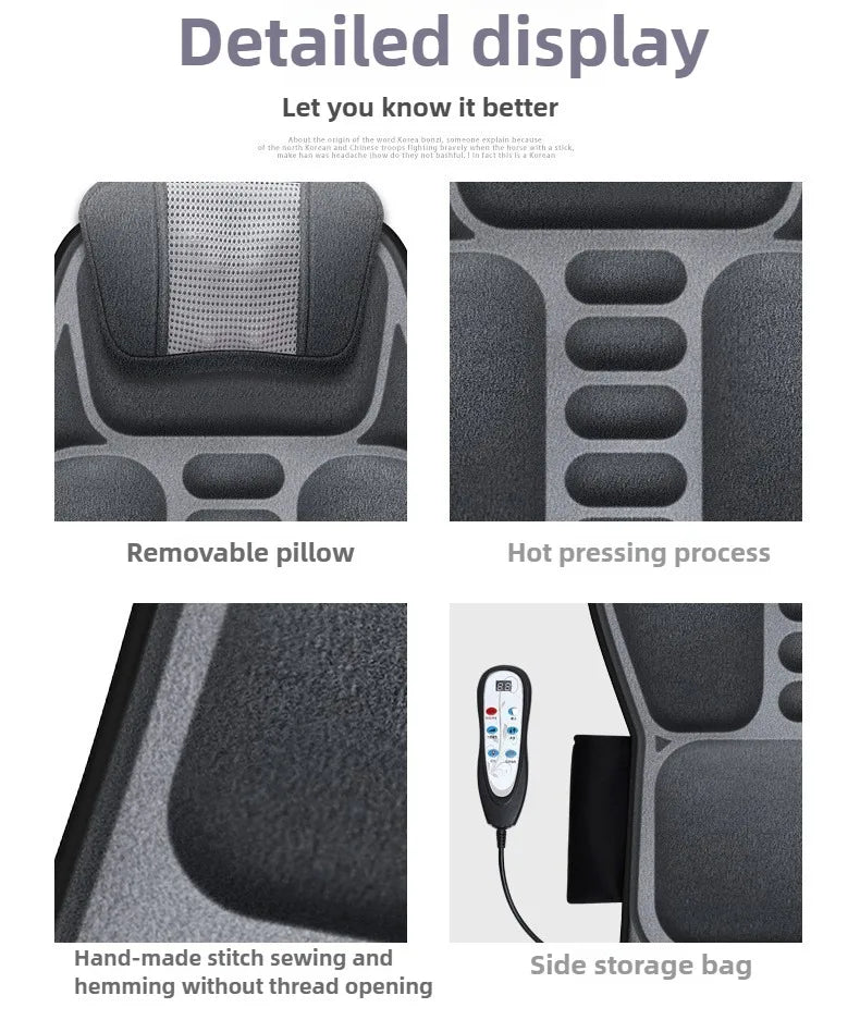 Massage Seat Cushion Cheap With Heating Adjustable Lumbar Airbag Back Massage Chair Cushion for Men and Women Home Office Use