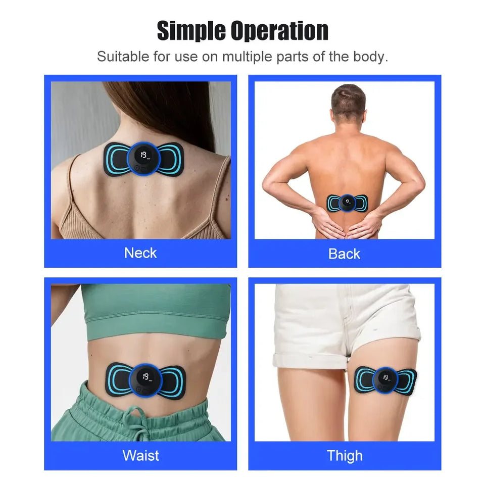 EMS Pulse Neck Massager Sticker Tens Cervical Massageador Back Masajeador Patch Muscle Stimulator Pain Relief Gel Pads Stretcher