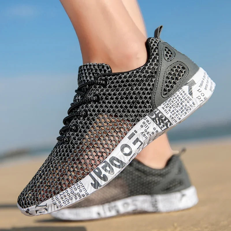 High-Quality Men’s Summer Aqua Shoes – Breathable Air Mesh Sneakers for Beach, Sport & Casual Wear