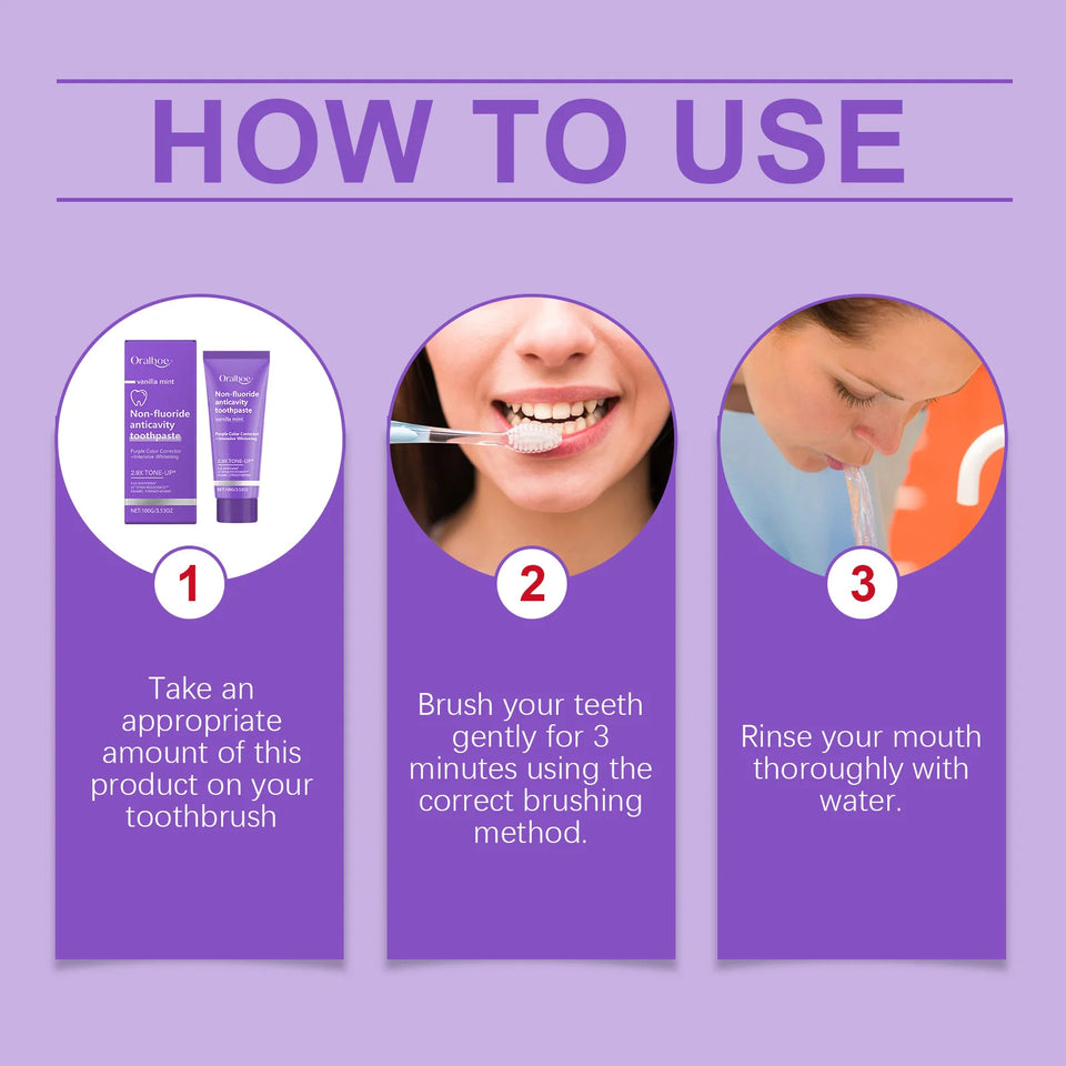 Teeth Restoration Mineral Powder – Purple Whitening Toothpaste for Stain Removal, Fresh Breath & Oral Care