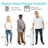 Collapsible Telescopic LED Walking Cane with Alarm – Folding Cane for Seniors, Mothers & Fathers