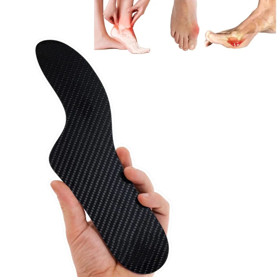 1 Pair Carbon Fiber 3K Plate Insoles – Support for Morton's Toe, Turf Toe, Hallux Rigidus, Arthritis & Limitus – Running & Hiking