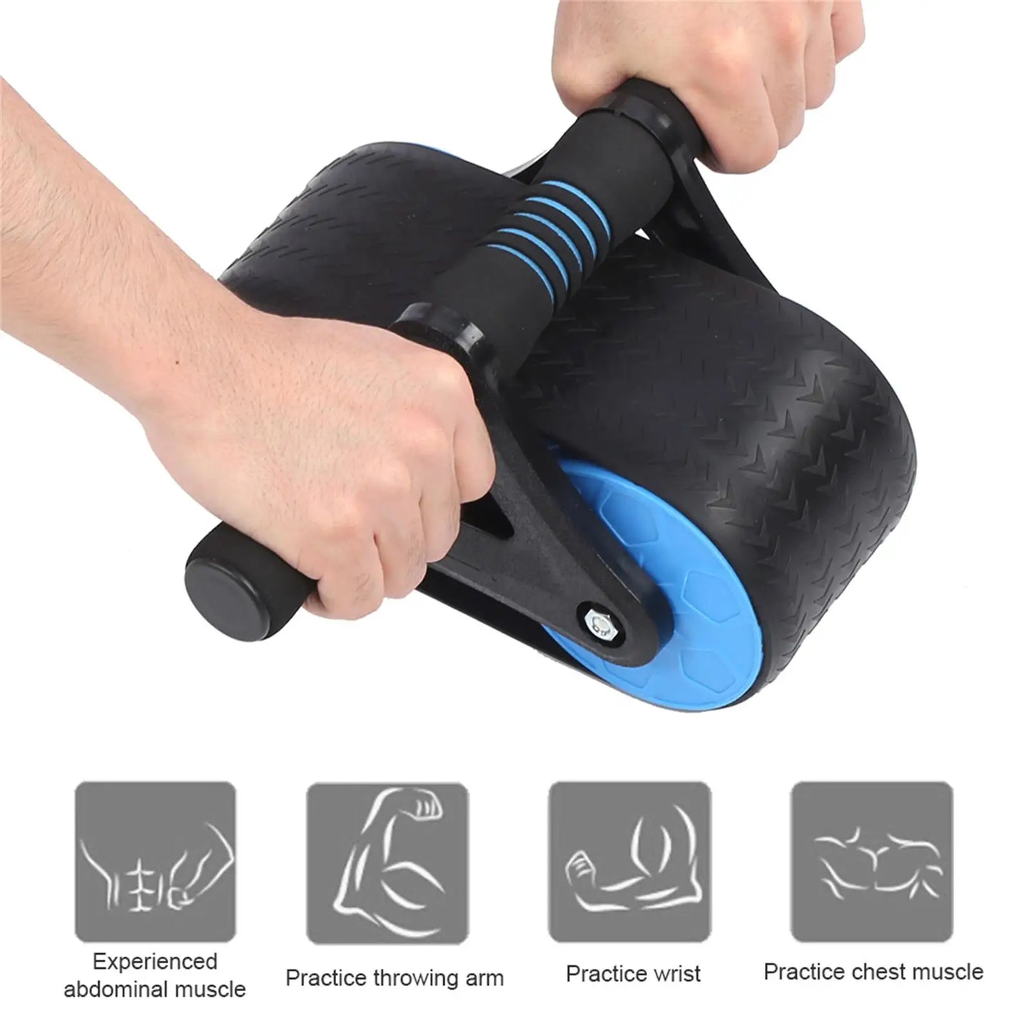 Blue Springback Abdominal Roller Wheel – Silent Core & Push-Up Training Fitness Equipment