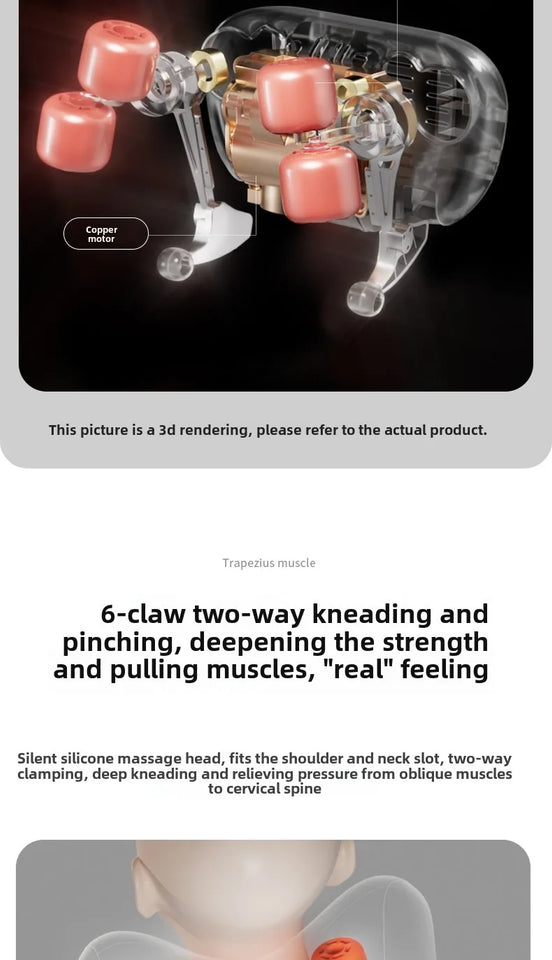 Trapezius Electric Massage Pillow For Neck and Shoulder Wireless Car And Home Massager Heat Waist Leg Cervical Shiatsu Kneading