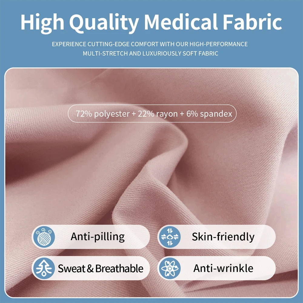 High-Quality V-Neck Medical Scrub Set with Pockets for Men & Women