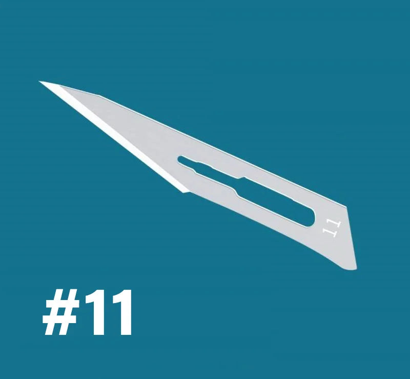 100PCS Sterile Dental Surgical Blades – Carbon Steel Scalpel Knives with Handle for Medical, Beauty, and DIY Repairs