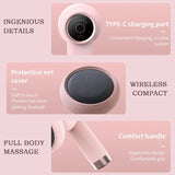 Wireless Charging Massage Gun – Handheld Fat Burning & Muscle Kneading Stick (Pink/White)