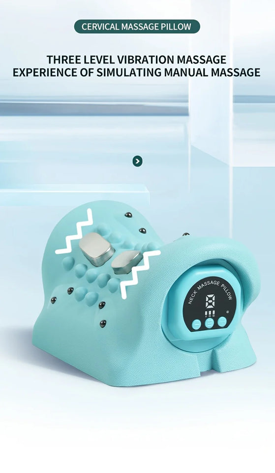 Multi Functional Vibration Massage Pillow Home Electric Neck Curvature Straightening Hot Compress Pulse Cervical Massage Pillow