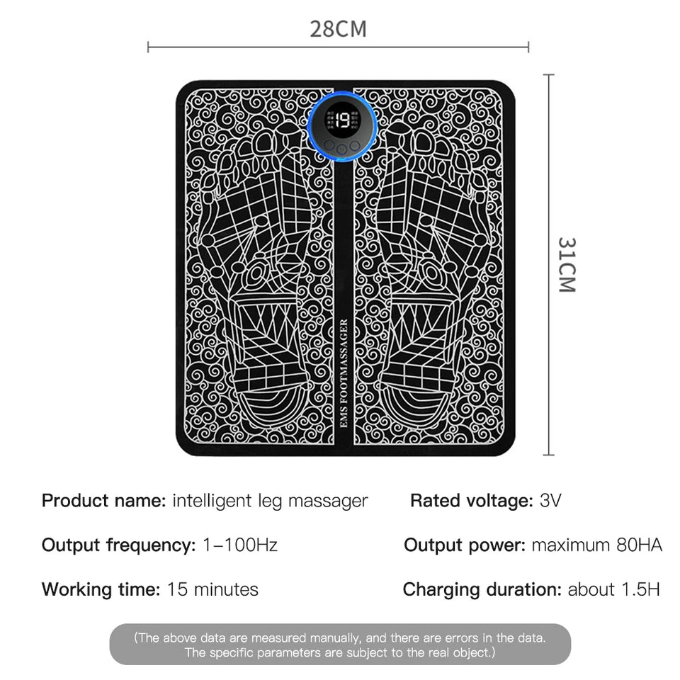 EMS Foot Massager Mat Electric TENS Feet Massager Pad Foldable Massage Mat Muscle Stimulation Fisioterapia Terapia Fisica Salud