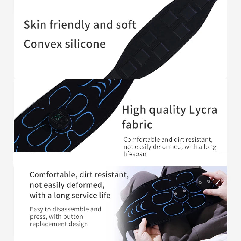 Smart USB Rechargeable Abdominal Toning Belt – Muscle Trainer & Massager