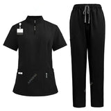 Unisex V-Neck Short Sleeve Medical Scrub Set for Hospital & Dental Work