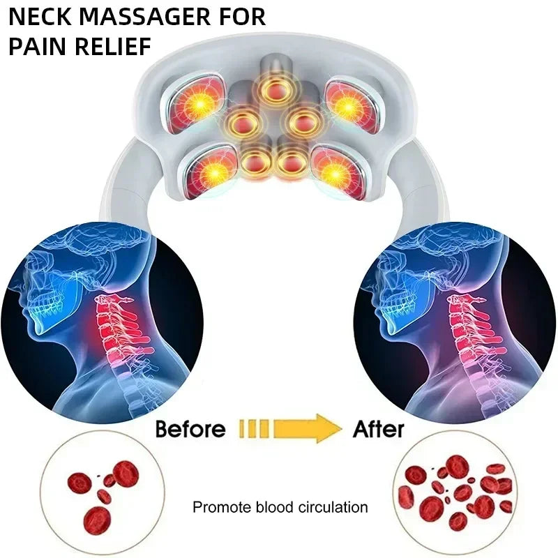 Smart Neck & Back Massager – Cervical Vertebra Relief with Heat and Vibration Therapy