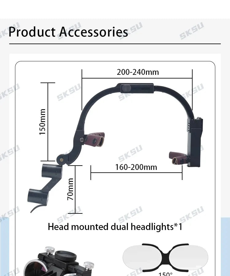 Binocular Dental Loupe with LED Surgical Headlight – 2.5X & 3.5X Magnification