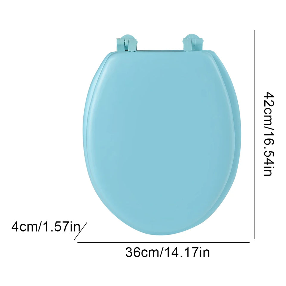 Round Soft-Close Toilet Seat – Comfortable Cushion Bathroom Replacement for Standard Toilets