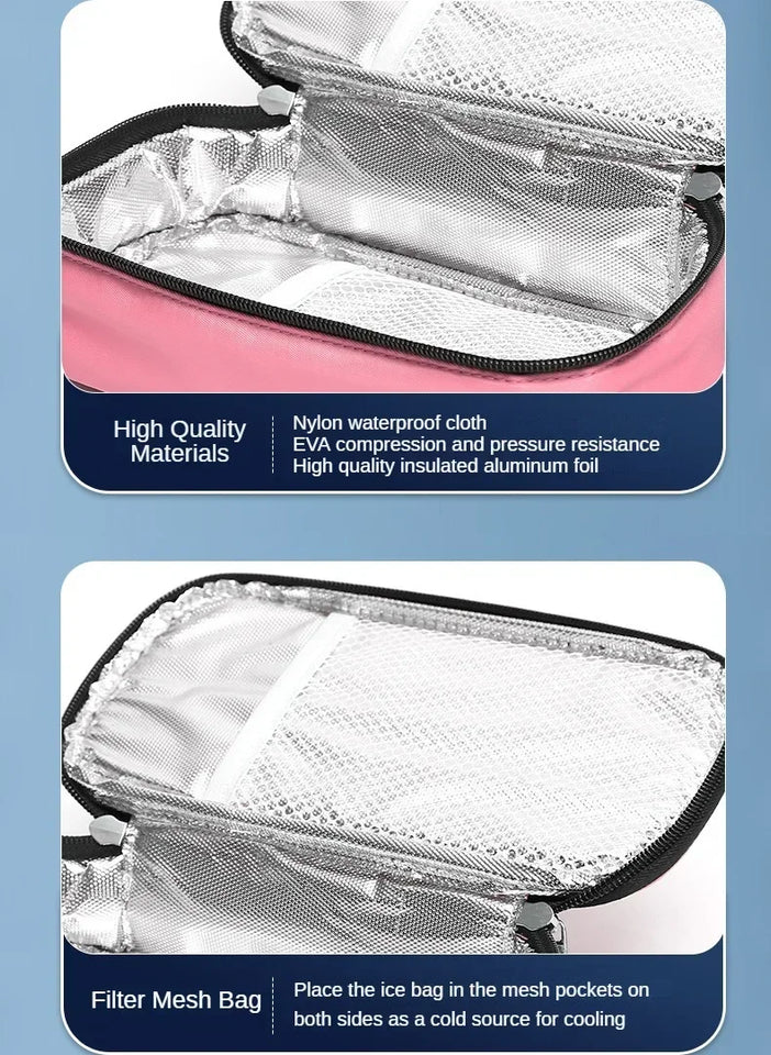 Portable Insulin Cooling Bag – Waterproof Thermal Diabetic Pill Organizer (5 Colors, No Gel)