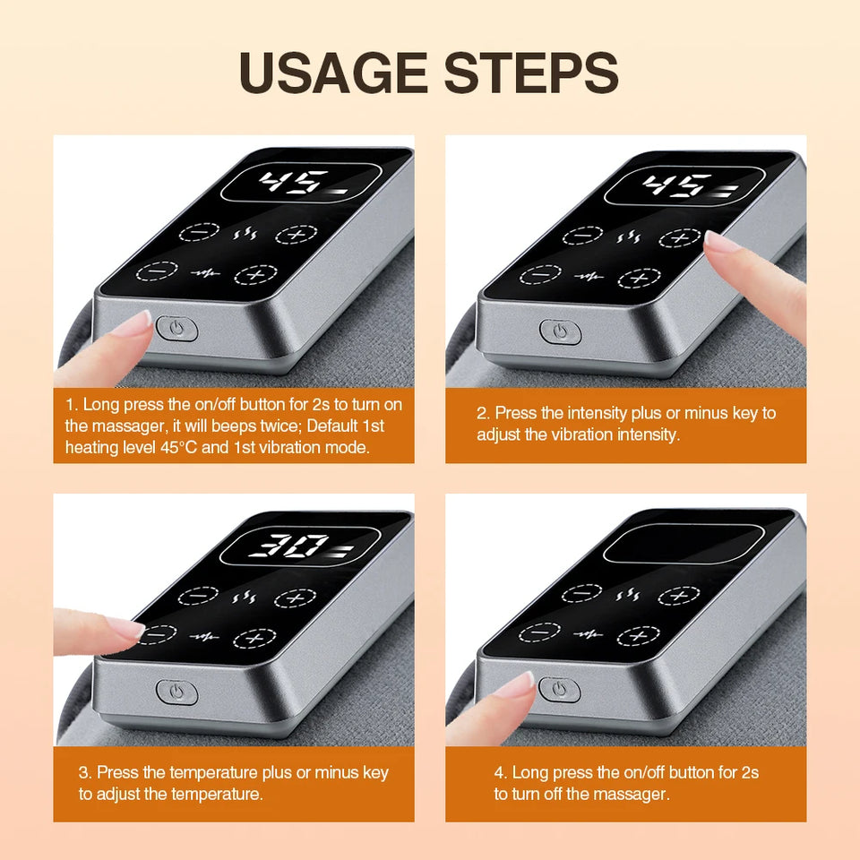 Electric Knee Massager 3 Vibrations 5 Levels Hot Compress Shoulder Elbow Massage Knee Support Brace Knee Protection Health Care