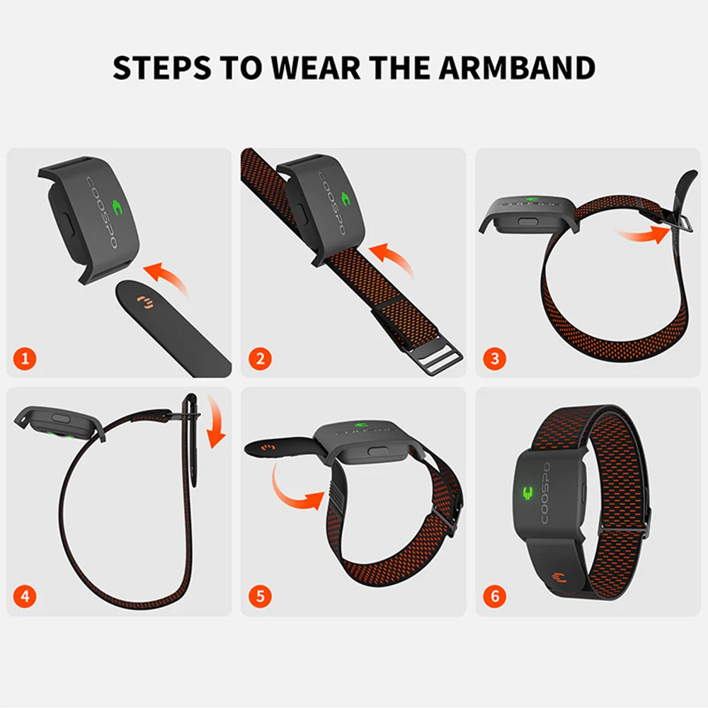 COOSPO HW9 Armband Heart Rate Monitor – BLE5.0 & ANT+ Compatible for Fitness & Cycling