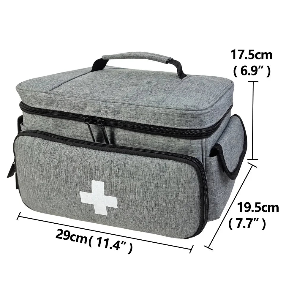 Travel First Aid Kit Bag – Layered Medical Storage Organizer for Home, Car & Outdoor Use