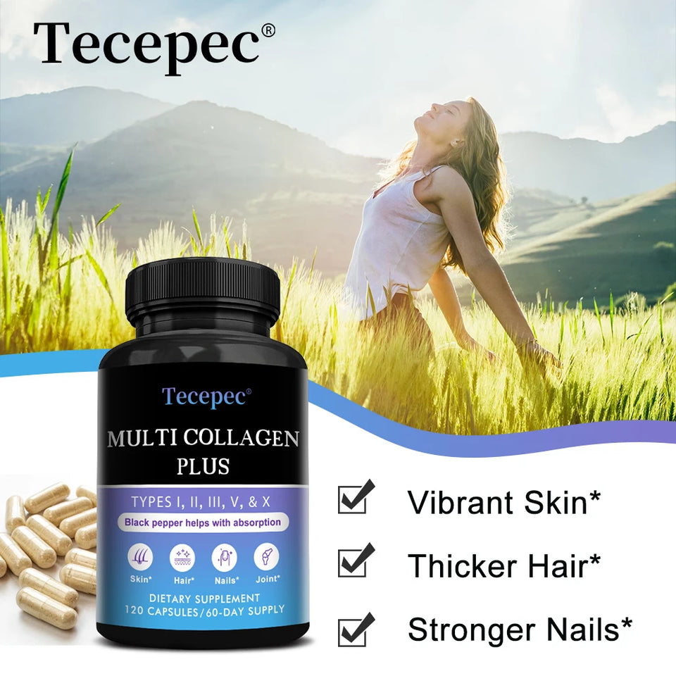 Multi-Pack Collagen Supplement for Men & Women – Types I, II, III, V & X for Healthy Hair, Skin, Nails & Joints