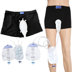 Reusable Male Wearable Silicone Urine Bag with Catheter & Drainage System