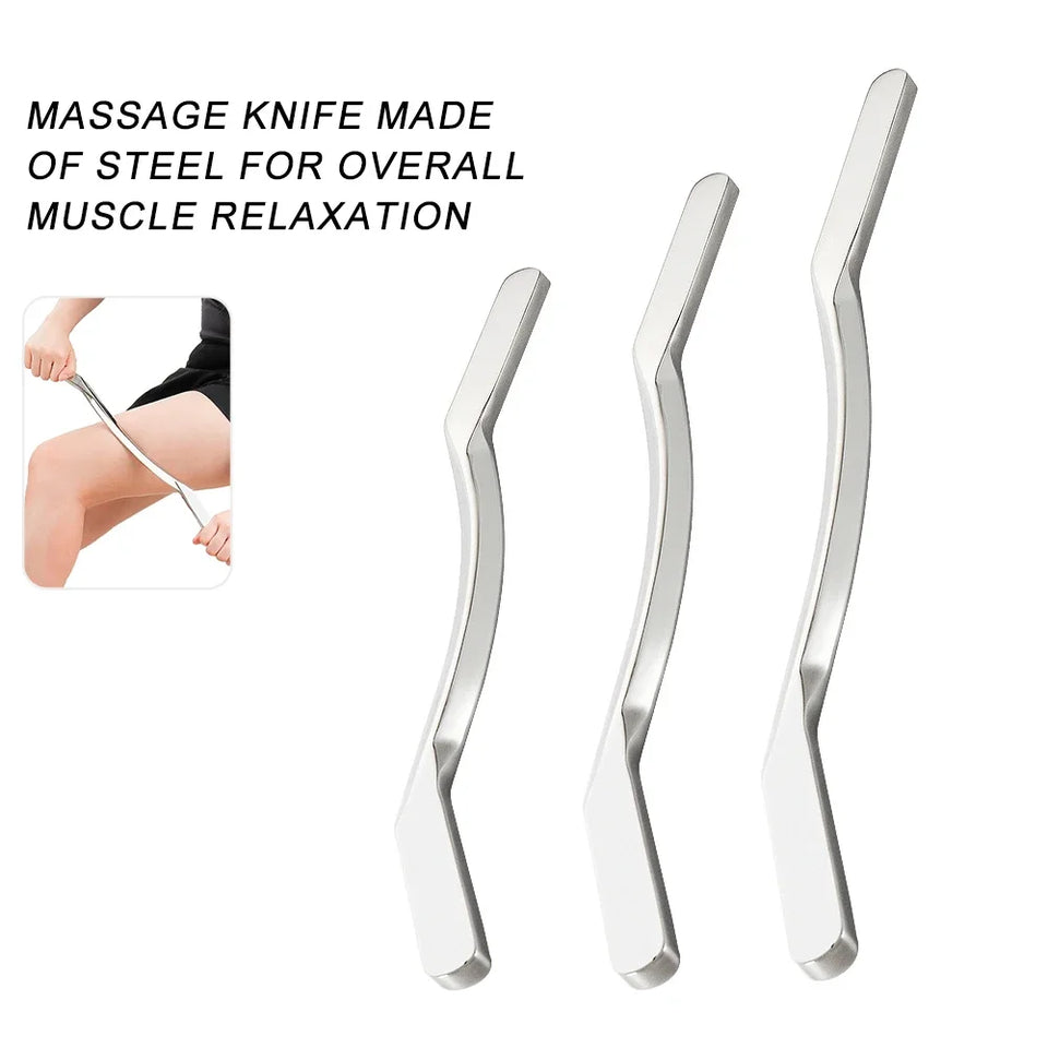 Stainless Steel IASTM Tool Guasha Massage Tool Muscle Scraping Tool for Soft Tissue Therapy and Reduce Arms,Back,Legs, Neck Pain