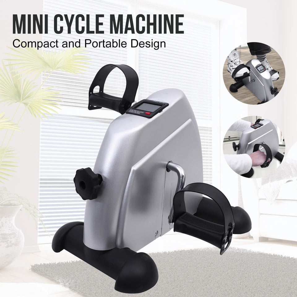 Mini Portable Pedal Exercise Bike – Under Desk Fitness Cycling Trainer with LCD Display