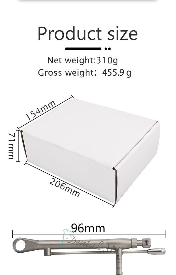 Dental Implant Torque Wrench Kit – Adjustable Ratchet 10–70Ncm with 16pcs Colorful Screwdrivers
