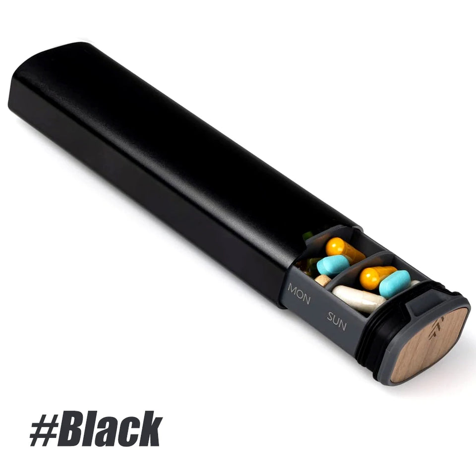 7-Day Premium Aluminum Pill Organizer – Large Capacity Weekly Pill Box for Vitamins, Supplements & Medicine