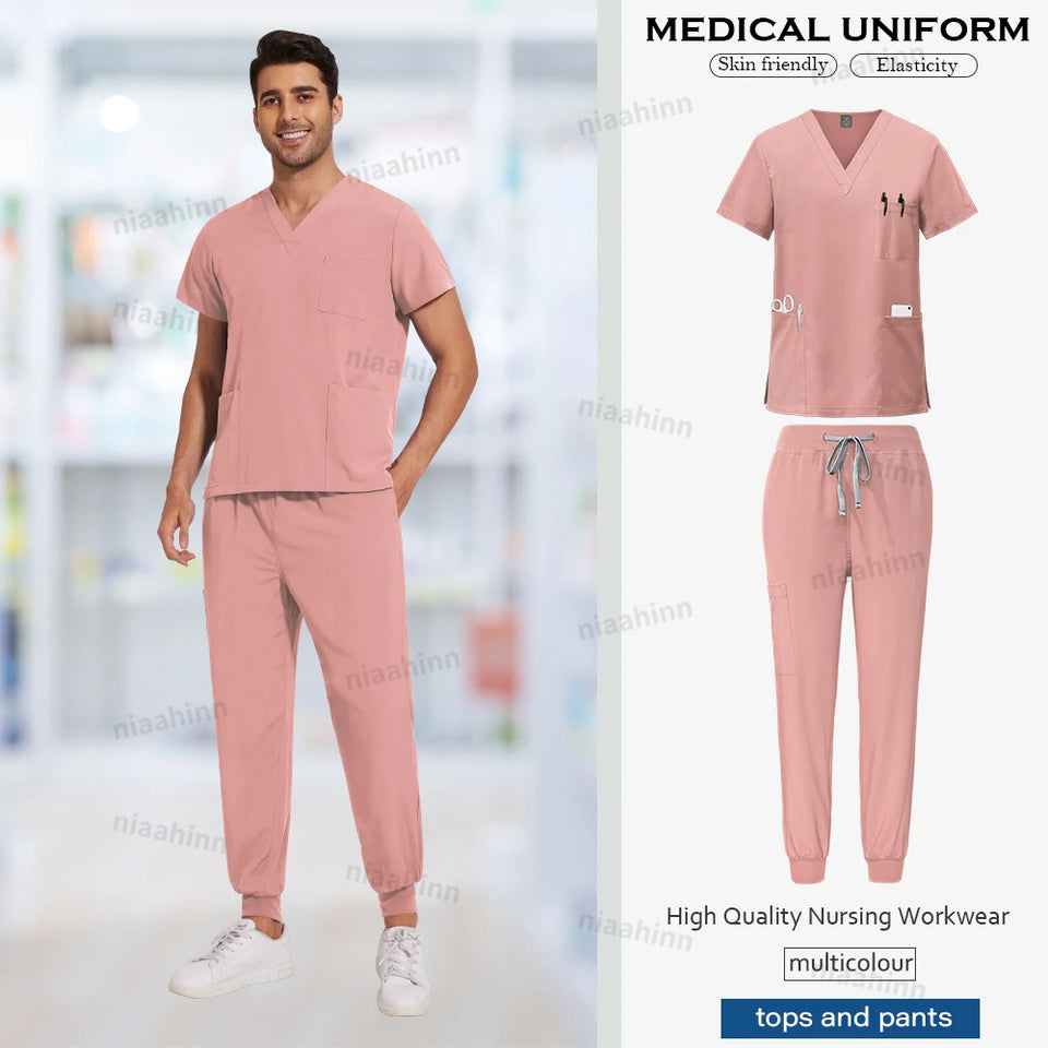 Wholesale Unisex Medical Jogger Scrub Set with Accessories
