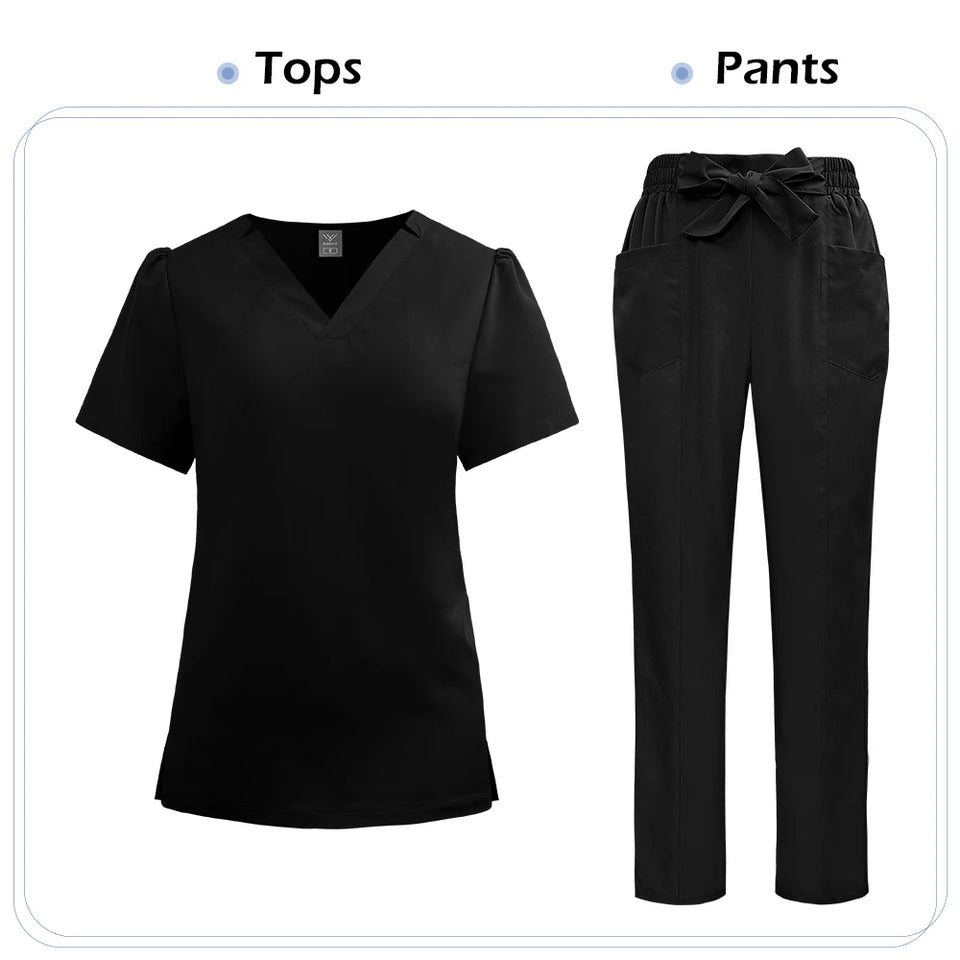 Women's Medical Scrub Set – Soft Nursing Uniform with Top & Pants for Hospital, Dental & Clinical Use