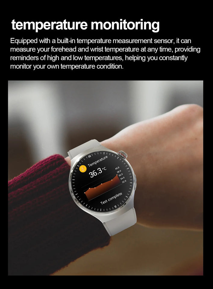 2025 Nursing-Grade Health Smartwatch – ECG+PPG, Blood Oxygen, Blood Lipid, Uric Acid, Body Temperature & Bluetooth Call