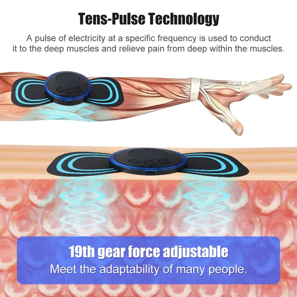 EMS Pulse Neck Massager Sticker Tens Cervical Massageador Back Masajeador Patch Muscle Stimulator Pain Relief Gel Pads Stretcher