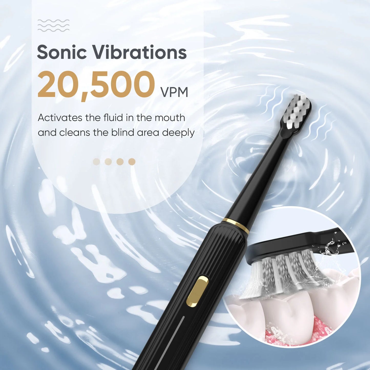 SEJOY Sonic Electric Toothbrush – Smart Rechargeable Toothbrush with 3 Modes, IPX7 Waterproof, for Deep Oral Cleaning