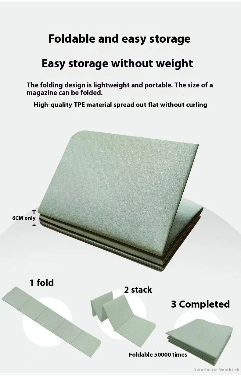 Foldable Anti-Slip Yoga & Nap Mat – Portable Thick Fitness Floor Mat for Home, Kids, and Students