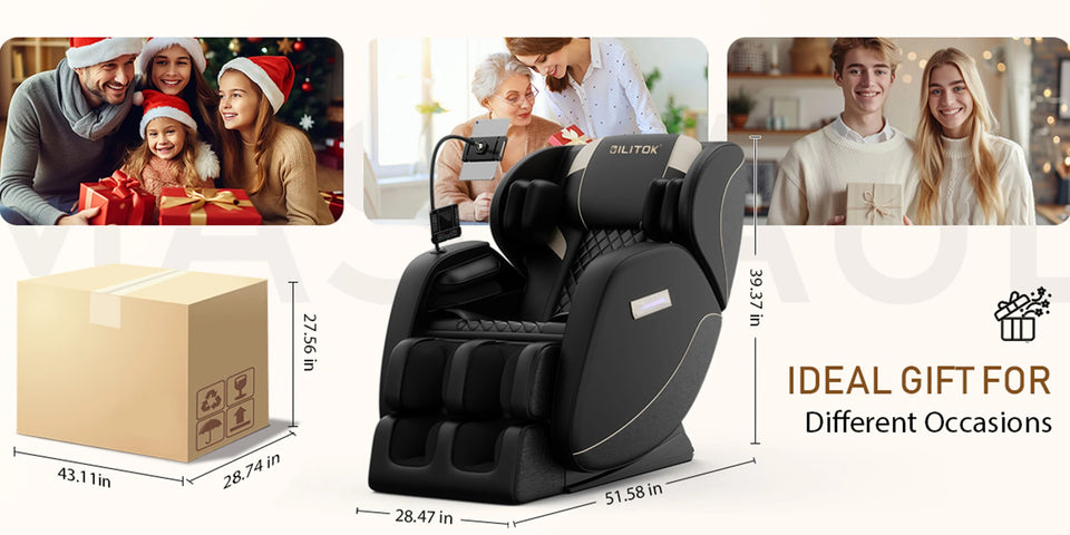 Zero Gravity Full Body Massage Chair with Heat, Airbags & Foot Roller