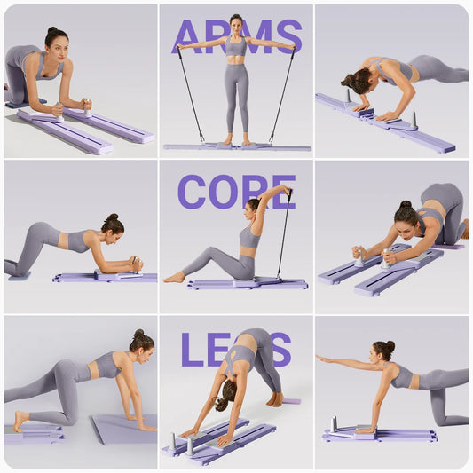 2-in-1 Abs & Ski Board – Portable Core and Leg Trainer Pilates Reformer for Home Gym